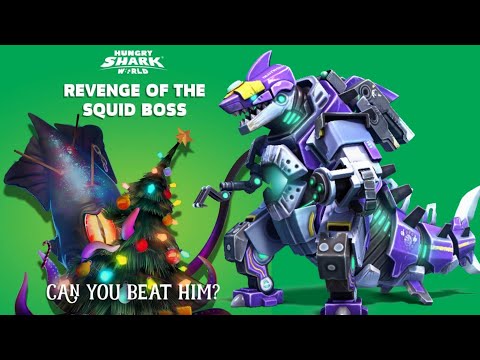 CAN YOU BEAT HIM ? REVENGE SQUID BOSS! - Hungry Shark World 10th