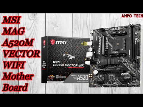 Pagrindinė plokštė MSI MAG A520M VECTOR WIFI AM4 DDR4 1xM.2 4xSATA HDMI DP M-ATX MB video