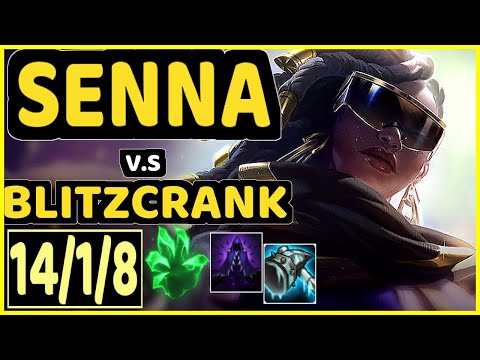 HOLYPHOENIX (SENNA) vs BLITZCRANK - 14/1/8 KDA BOTTOM SUPPORT CHALLENGER GAMEPLAY - EUW