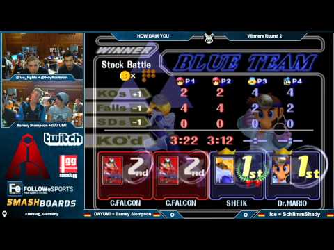 HDY - DAYUM! + Barney Stompson Vs. Ice + SchlimmShady - Winners Round 2 - Melee Doubles