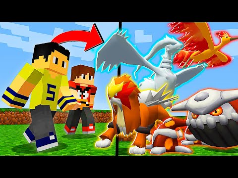 MINECRAFT MAS A CADA 1 MINUTO APARECE UM POKÉMON LENDÁRIO TIPO FOGO!