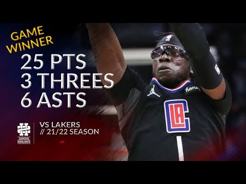 Reggie Jackson 25 pts 3 threes 6 asts vs Lakers 21/22 season