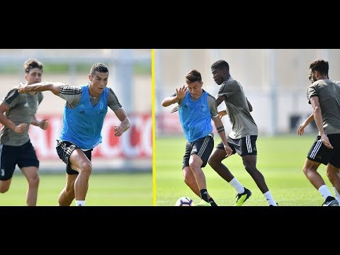 Cristiano Ronaldo & Bonucci vs Dybala & Douglas Costa - Juventus New Training Session