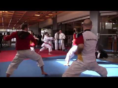 Male Team Kata Germany warming up before the competition | WORLD KARATE FEDERATION