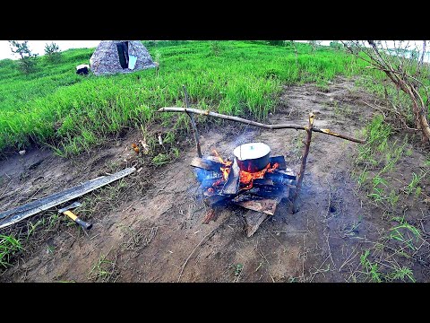 Рыбалка С Ночёвкой.Готовим Гуся на Костре!!!