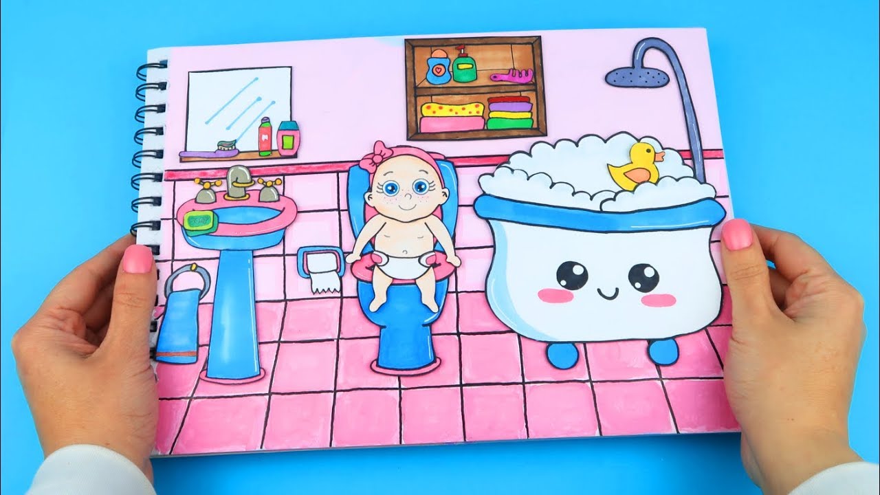 DIY LIBRO SILENCIOSO RUTINA DE MAÑANA DE LOS GEMELOS BEBÉS | CASA DE MUÑECAS EN ALBUM