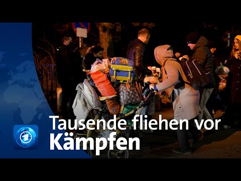 Krieg in der Ukraine: Tausende fliehen vor den Kämpfen in die EU