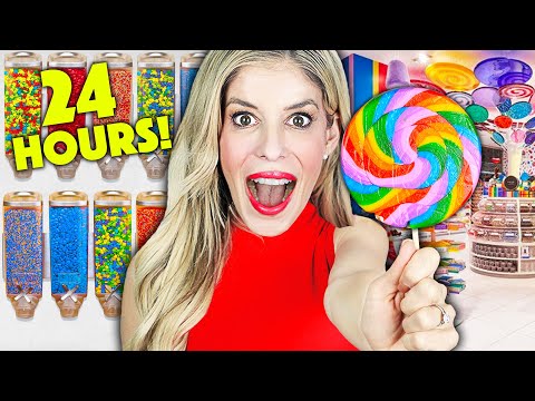 Sneaking Into A Giant CANDY STORE for 24 Hours - Rebecca Zamolo