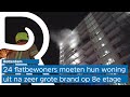 Twaalf woningen ontruimd na grote brand in Rotterdamse flat