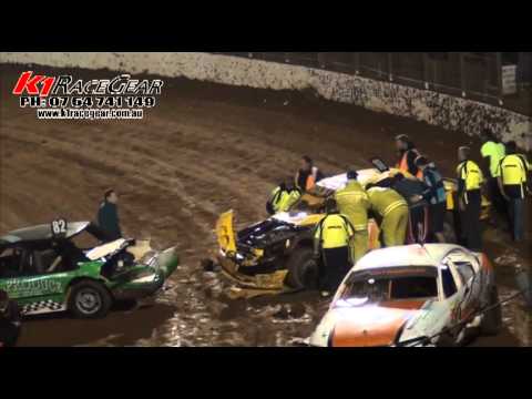 Modified Production: Stephen Geritz's Massive Rollover - Kingaroy Speedway