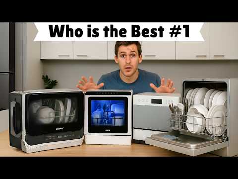 MOMOKOVA Portable Countertop Dishwasher with 5L Built-in Water Tank,Upgraded 7 Program & 24H Delayed Wash,360° Dual Spray, 167℉ High-Temp & No Hookup Needed for Home,white (white) video review thumbnail