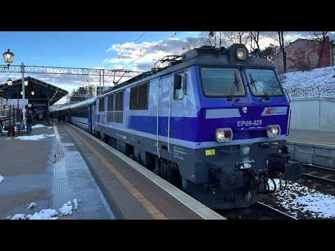 Wjazd i odjazd EP09-025 z IC Sobieski GDAŃSK GŁÓWNY