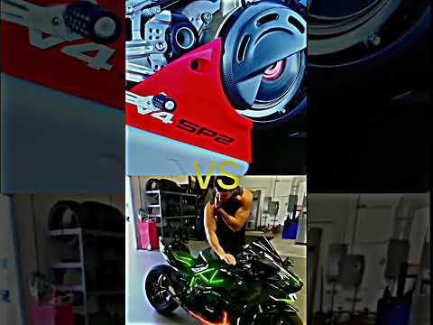 ducati panigale v4 vs Kawasaki ninja h2r #viral #shorts #viralshorts #ducatipanigale #Kawasaki..