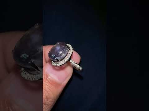 Natural  grey sapphire 10.09 carat diamond ring IGI CERTIFIED
