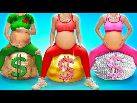 有錢 VS 沒錢 VS 超級有錢的孕媽媽 || 給新手爸媽的超貴 vs 廉價妙招 by 123 GO!
