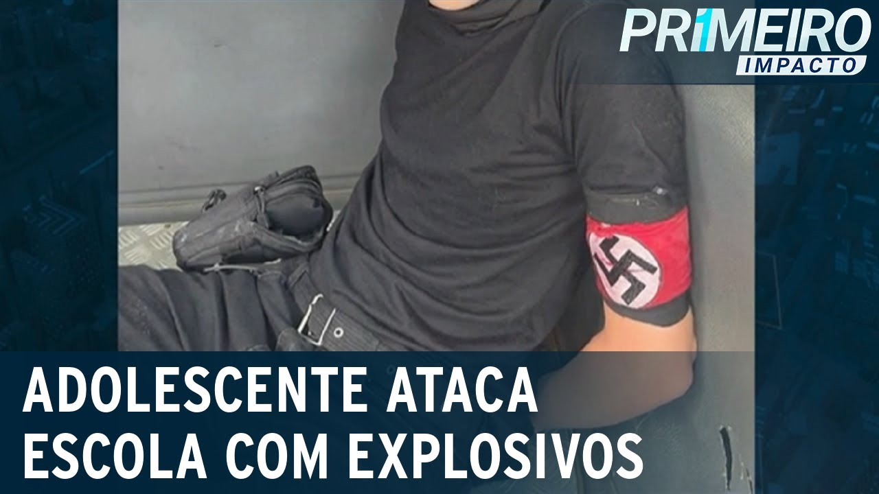 Jovem com símbolo nazista é detido em tentativa de ataque à escola | Primeiro Impacto (13/02/23)