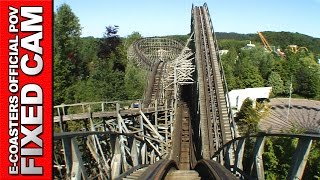 preview picture of video 'Loup Garou Walibi Belgium - Roller Coaster POV On Ride Wooden Coaster Vekoma (Theme Park Belgium)'