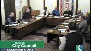 preview picture of video 'Hudson City Council December 1, 2014'