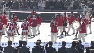 横浜消防出初式2016 消防音楽隊ドリル演技 