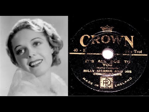 78 RPM – Billy Merrin and His Commanders – It’s All Due To You (1935)