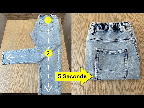 How to Fold Jeans (travel, space-saving)