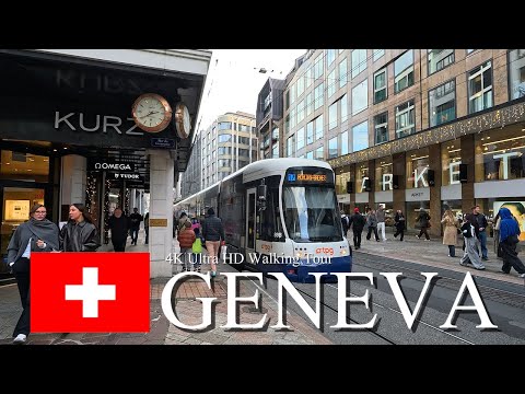 Geneva, Switzerland 🇨🇭 | Autumn Walking Tour of Luxury Geneva in 4K Ultra HD 60fps