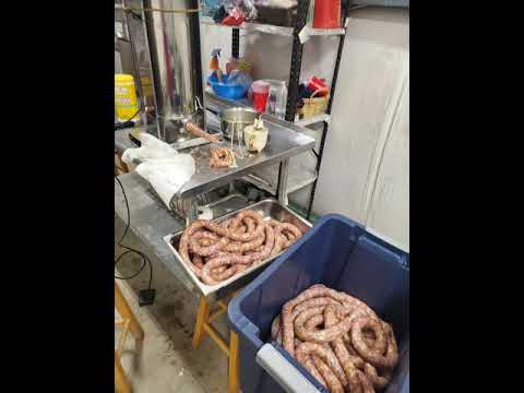 making sausage.  an smoking it. in my smoke house