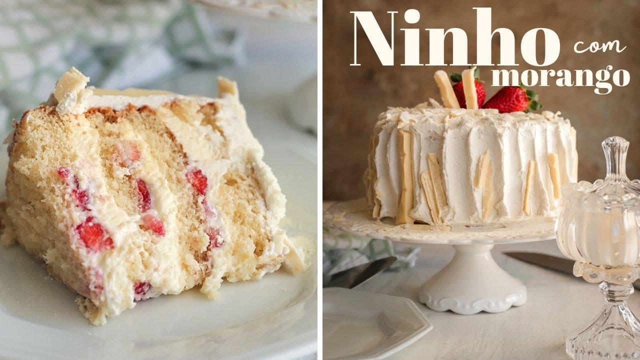 BOLO DE NINHO COM MORANGO | O MELHOR DO MUNDO (RECEITA DE RECHEIO EXCLUSIVO) - Day Flaubert
