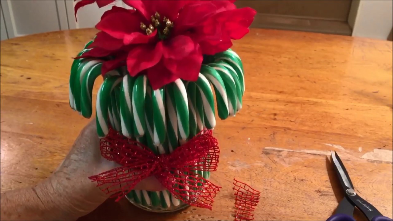 DIY Candy Cane Vase (Dollar Store Craft)