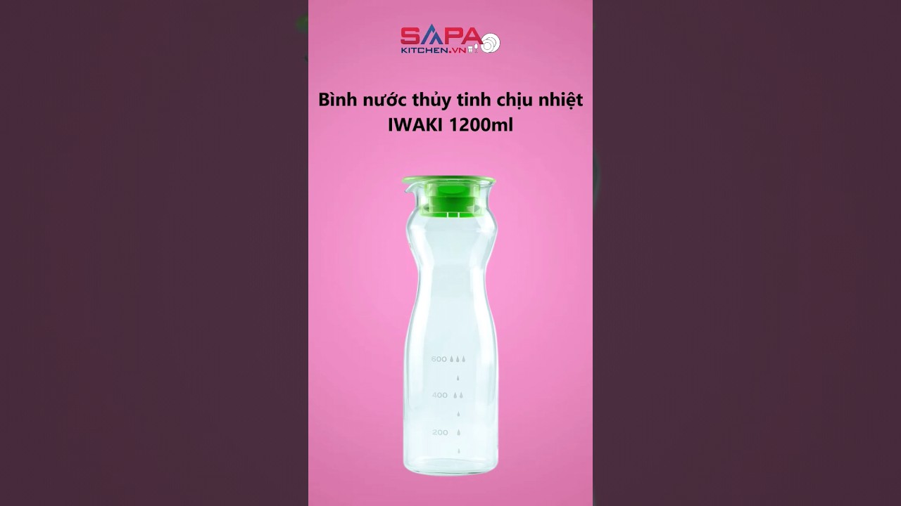 Bình nước thủy tinh chịu nhiệt Iwaki 1.2L