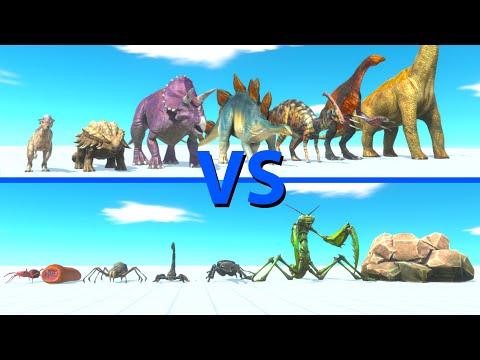 GIANT INVERTEBRATES Team vs HERBIVORE DINOSAURS Team - Animal Revolt Battle Simulator