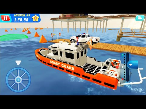 Safeguard Patrol Boat Driving - Coast Guard: Beach Rescue Team #9 - Android iOS Gameplay HD