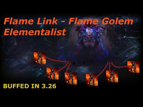 Flame Link Flame Golem Elementalist - Buffed in Path of Exile 3.26 - Secrets of the Atlas