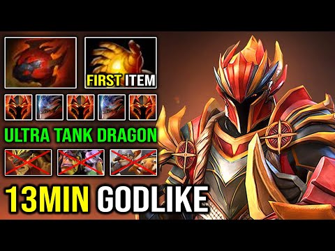 Amazing 13Min Godlike Ultra Tanker Dragon Knight Mid | 100% Delete Puck with First Item Midas DotA 2
