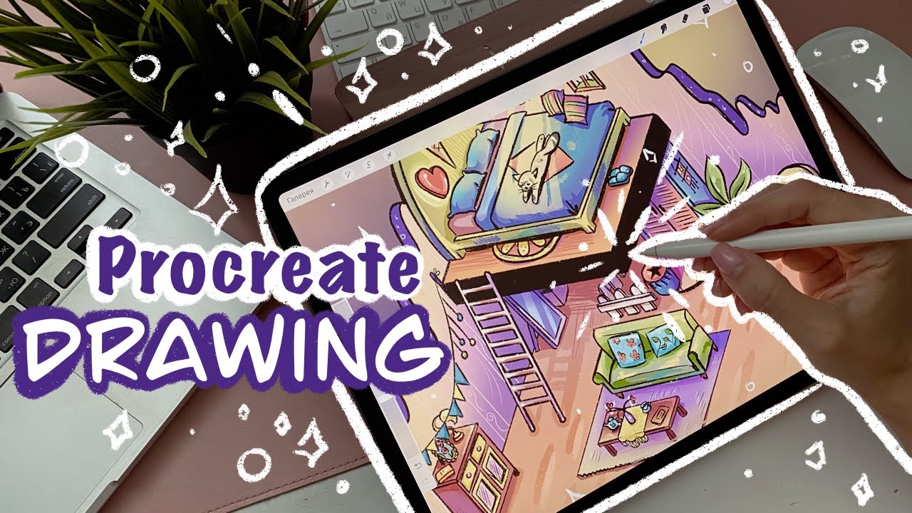 Digital Drawing Process | Procreate Tutorial | My digital art mini room doll