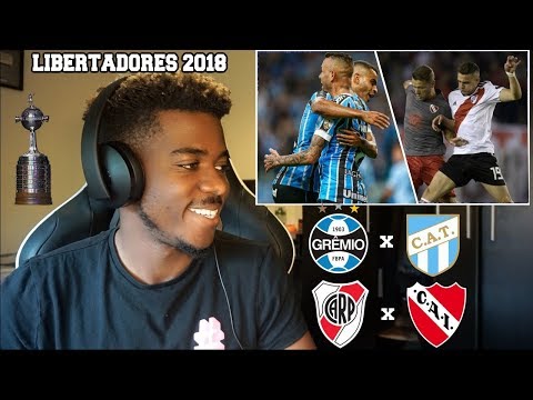 GRÊMIO 4 x 0 ATLÉTICO TUCUMÁN | RIVER PLATE 3 x 1 INDEPENDIENTE | Copa Libertadores 2018 | Reaction
