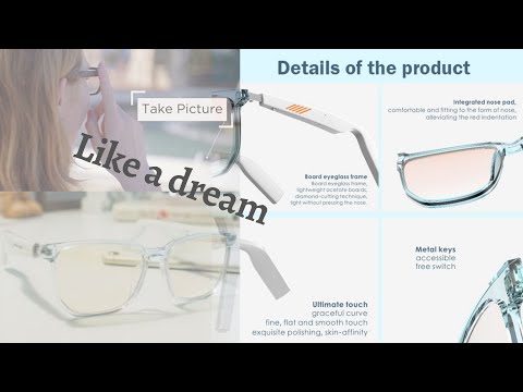 WGP Smart Audio Glasses Anti Blue Light Open Ear Speaker with Bluetooth Connectivity for Gaming Meet