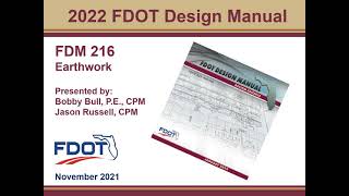 FDOT FDM 216 - Earthwork