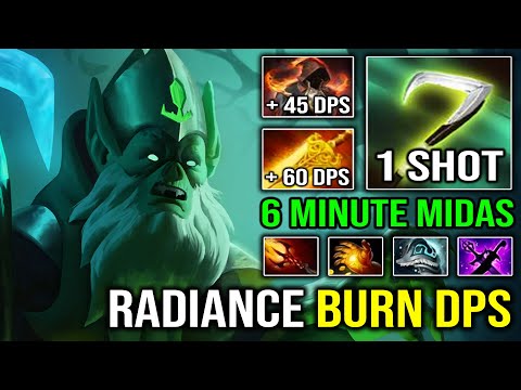WTF 6Min Midas Necrophos +105 Radiance Burn DPS with Dagon 5 Instant 1 Shot Every Tank Hero Dota 2