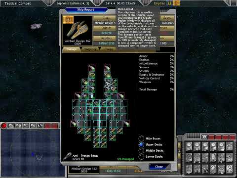 Space Empires 5 - Battleship vs 4 Light Crusiers