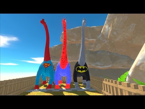 SUPERMAN VS BATMAN VS SPIDERMAN DEATH RUN - Animal Revolt Battle Simulator