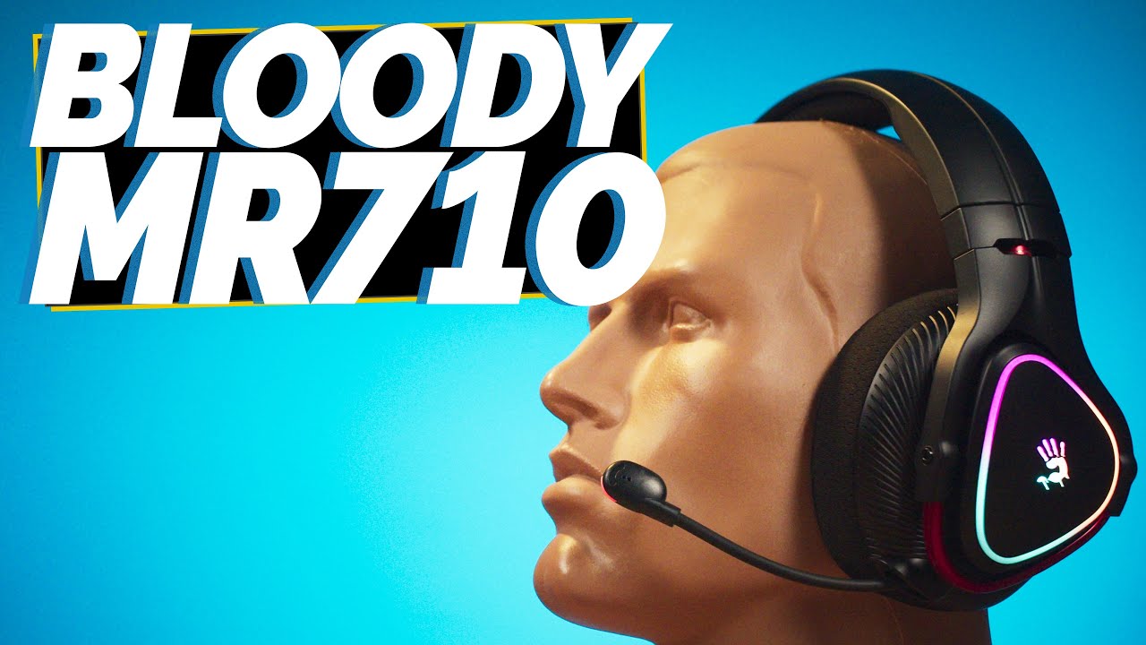 Навушники ігрові Bloody MR710, RGB, колір чорний