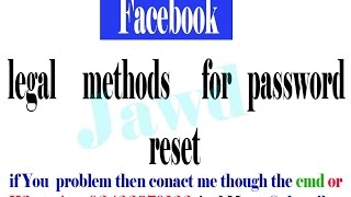 Facebook password reset without Email And Number 100 % Working