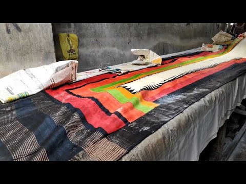 Tulip sarees party wear pure tussar silk saree hand painted,...