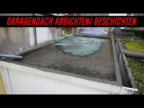 Recoating a garage roof without bitumen, flat roof renovation, asbestos test