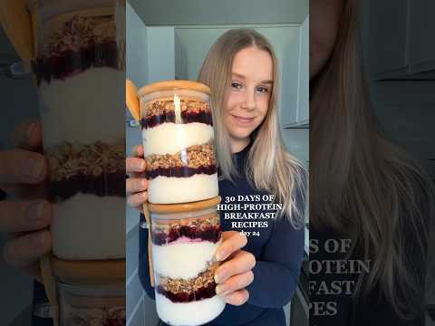 Healthy Breakfast Parfaits - 30g protein, no protein powder😍 #healthyrecipes #highprotein
