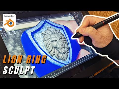 Jewelry Sculpting a Lion Head in Blender - Shield Ring Part 2