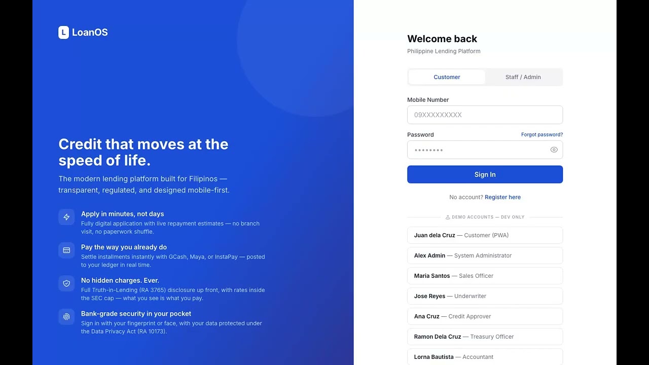 LoanOS platform walkthrough demo thumbnail