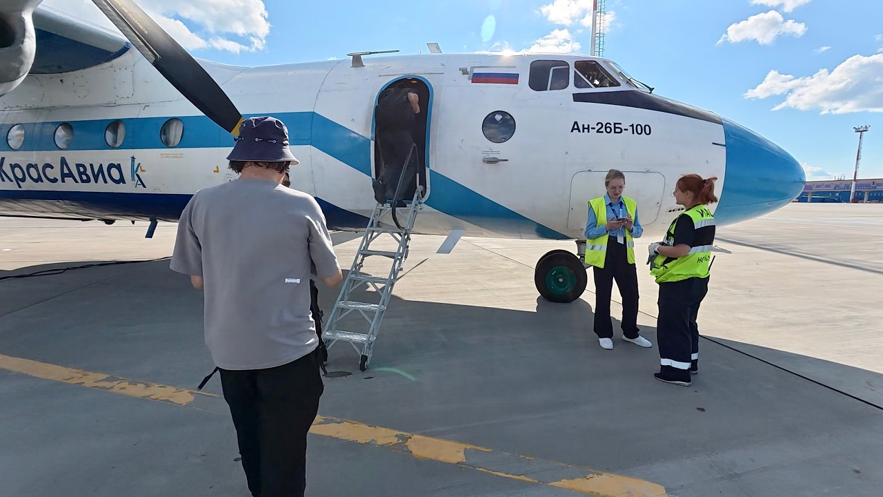 Ан-26Б-100 а/к КрасАвиа | Рейс Норильск – Хатанга | Ледяной музей мамонта
