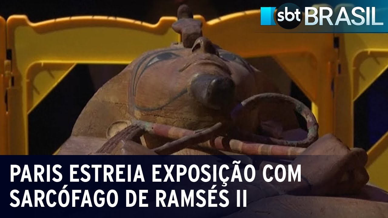 Paris estreia exposição com sarcófago de Ramsés II | SBT Brasil (27/04/23)